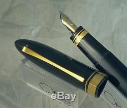 Omas 360 Magnum Fountain Pen, Jet Black, Gt, 18k M Nib, Oversize, Boîte Exc +