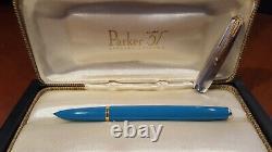 Parker 51 Special Edition 2002 Vista Blue Fine Pt. Fountain Pen Nouveau Avec Box