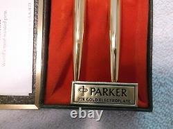 Parker 75 Classic Imperial 22k Stylo À Bille En Or &. Crayon Neuf 9mm En Boîte USA