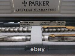 Parker 75 Sterling Classique Stylo À Bille En Argent &. 5 Set De Crayon Neuf En Boîte USA