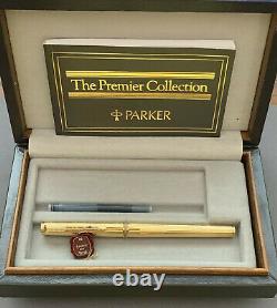 Parker Premier Présidential (18k D'or Massif) Nouveau Dans La Boîte En Cuir Avec Livret M Nib