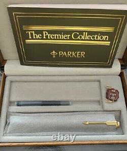 Parker Premier Présidential (18k D'or Massif) Nouveau Dans La Boîte En Cuir Avec Livret M Nib
