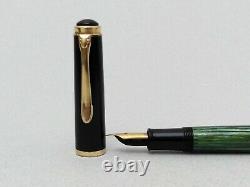 Pelikan 400 Fountain Pen Gold Ef 14k Flex Nib Vintage En Boîte Et Papier Rare