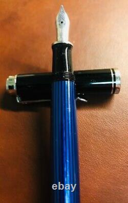 Pelikan Souverän M405 Stylo Plume Avec Boîte Cadeau, Fine Nib, Noir/bleu