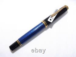 Pelikan Souveran M800 Fountain Pen Noir / Blue Ef Nouveau Dans La Boîte