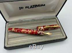 Platinum 3776 Pen Celluloid Fontaine Goldfish Avec 14k Music Nib Mint Boxed