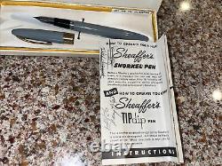 Sheaffer Vintage Snorkel Fontaine Stylo-gray- Menthe Dans La Boîte 1950's Free Ship