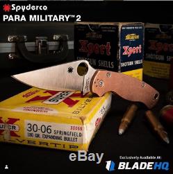 Spyderco Cuivre 2 Paramilitary Couteau. Tout Nouveau Dans La Boite