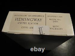 Stylo À Bille Montblanc Edition Limitée Hemmingway Nouveau En Boîte Scellée