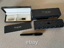 Stylo Roller Montegrappa Fortuna Ruthénium neuf dans sa boîte avec recharges supplémentaires