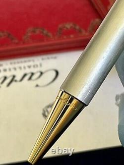 Stylo authentique Cartier Santos de Cartier stylo à bille palladium neuf en stock ancien avec boîte