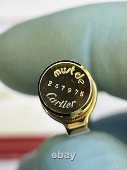 Stylo bille Cartier authentique en palladium avec garniture en or - neuf en stock ancien - boîte