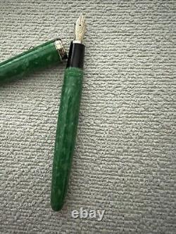 Stylo-plume Sailor Magellan, en marbre vert, plume en or 14KT, excellent état avec boîte