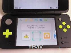 U1996 Nouvelle Console Nintendo 2ds LL XL Noir X Stylo Mémoire Lime Japan Withbox