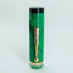Vintage Gold Bond Stonite #8 Stylo Plume En Marbre Vert Nib Jade Avec Boîte