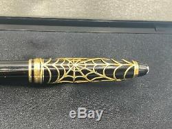 Vintage Montblanc 144 Fountain Pen Spider Web Perso Recouvrement 14k Med Nib Boxed