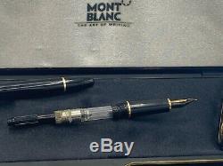 Vintage Montblanc 144 Fountain Pen Spider Web Perso Recouvrement 14k Med Nib Boxed