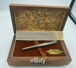 Vintage Parker 75 Bicentenaire Étain Fountain Pen 14k Med Nib Boxed