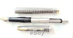 Vintage Parker 75 Sterling Silver Fountain Pen Nib 14k Et Crayon Coffret Original