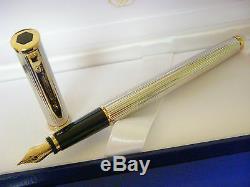 Waterman Préface Silver & Gold Fountain Pen 18kt Or Fin Pt Neuf Dans La Boîte